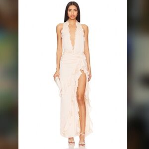 NBD Celenia Maxi Dress in Champagne Butterfly